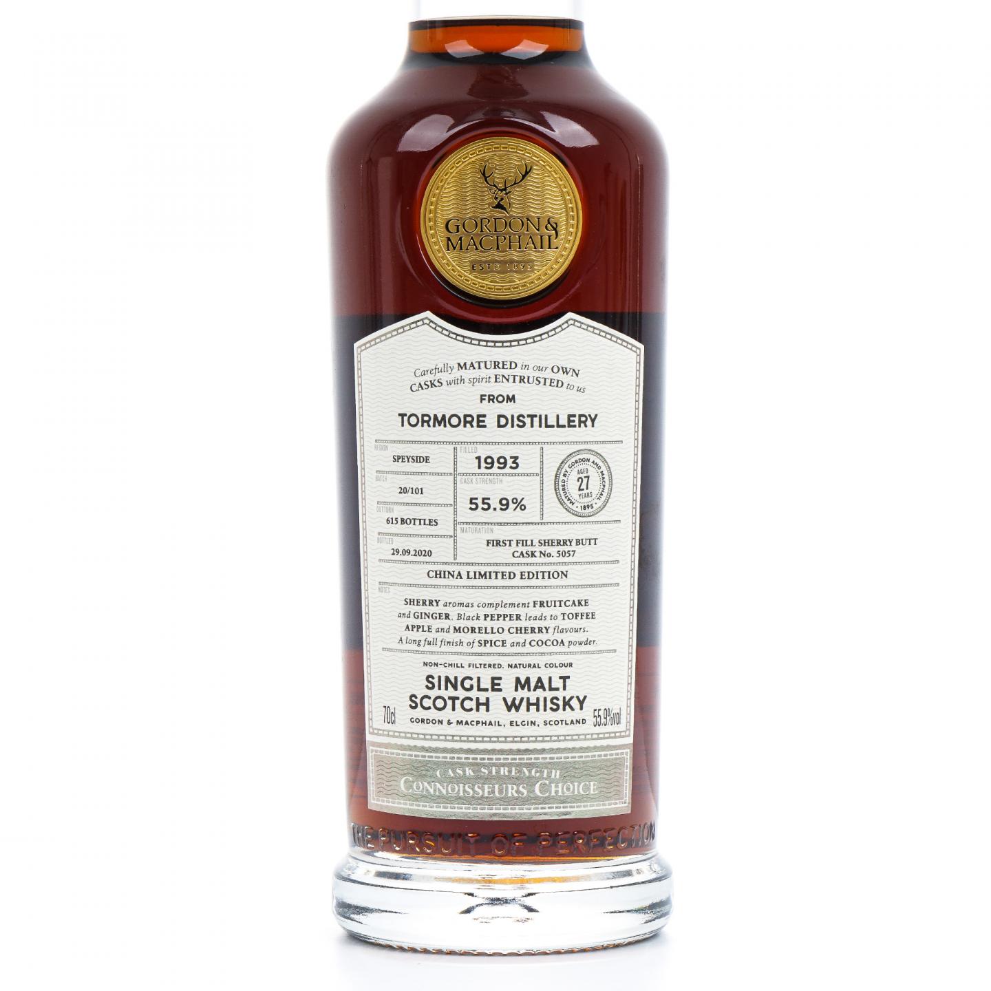 Tormore 桐摩 27年 1993-2020 初填雪莉桶 桶强 GM