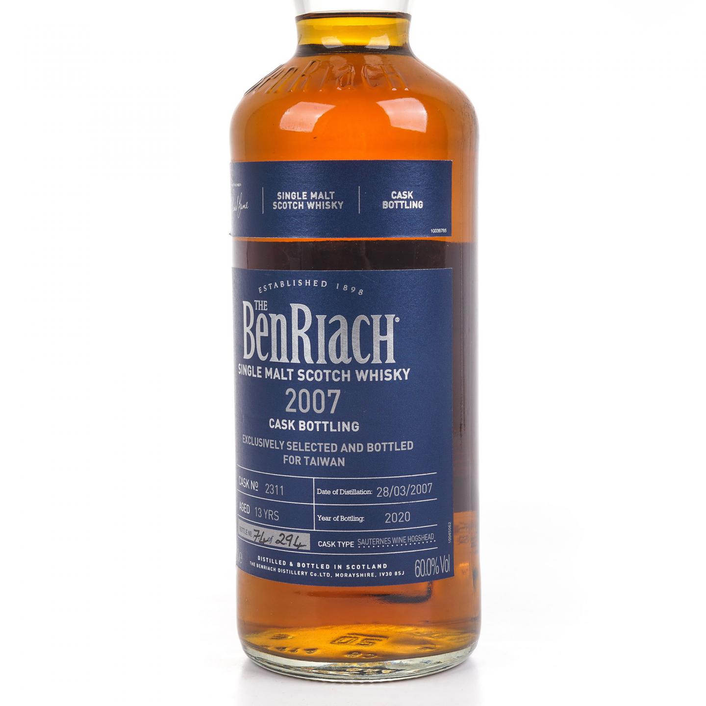 BenRiach 本利亚克 13年 2007-2020 单桶#2311 700ml