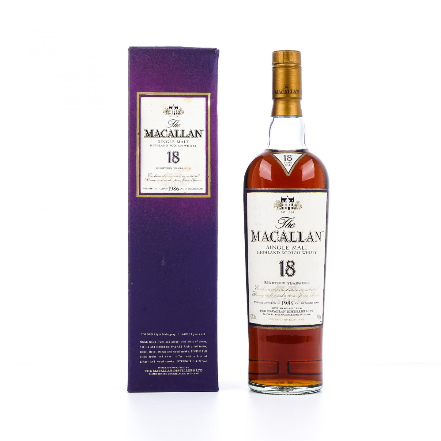 Macallan 麦卡伦 18年 1986 雪莉桶