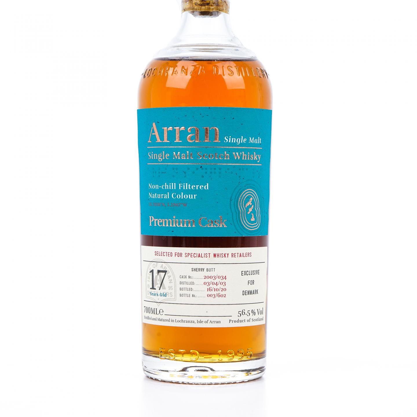 Arran 艾伦 17年 2003-2020 丹麦特供 雪莉桶#2003/034