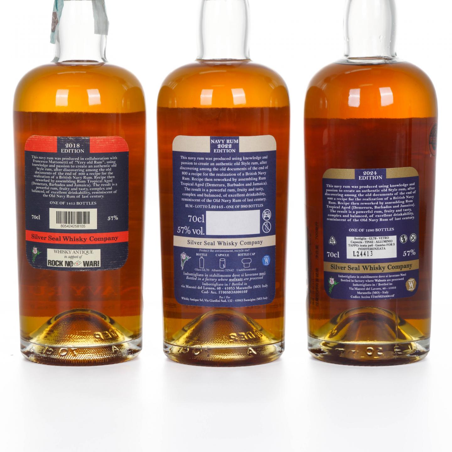 Old Navy Rum 2018/2022/2024 Silver Seal 老海军朗姆酒 3支组