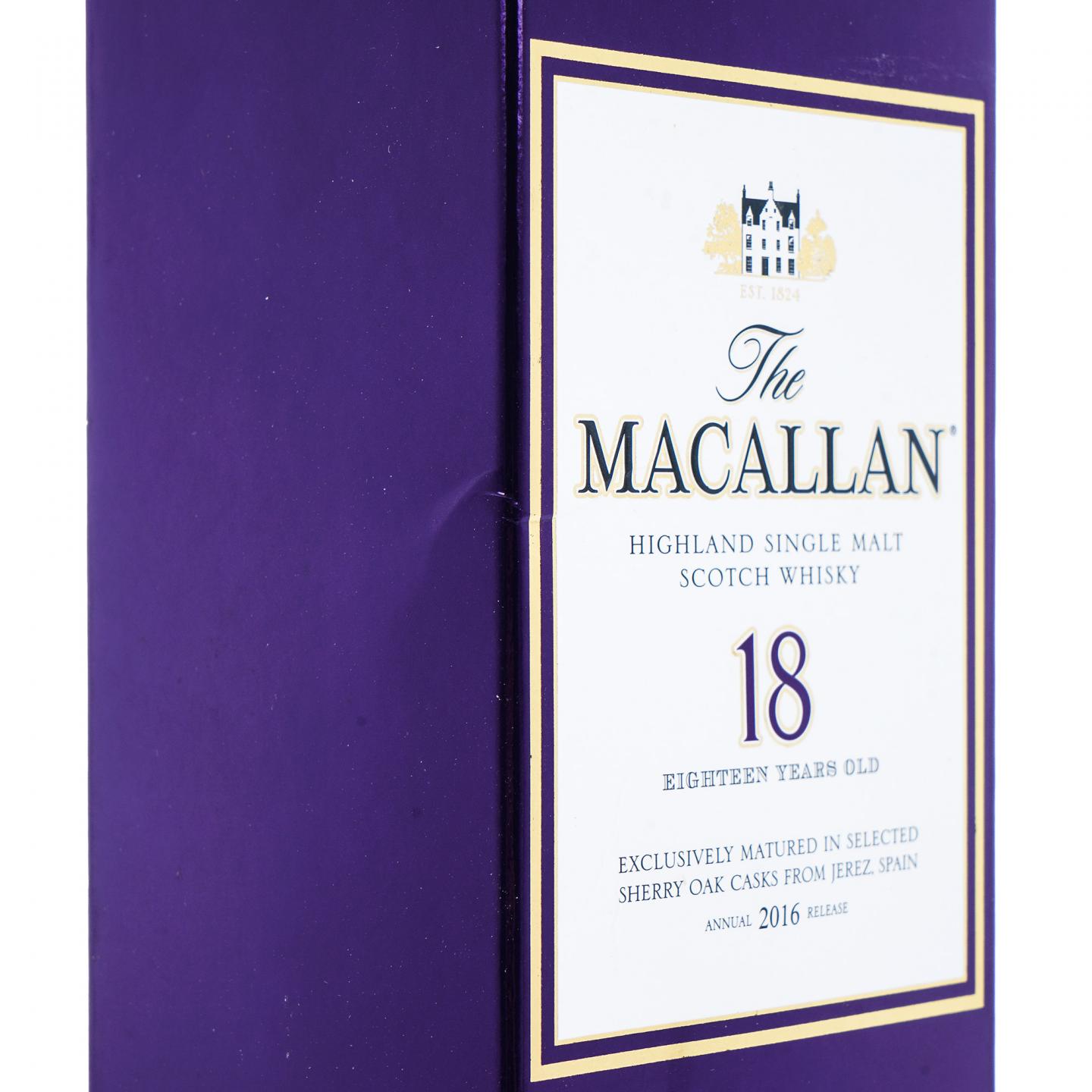 Macallan 麦卡伦 18年 2016 雪莉桶