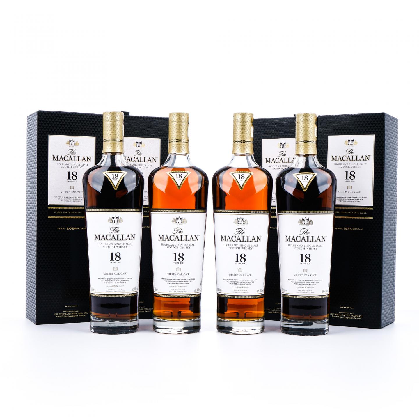 【附X光图】Macallan 麦卡伦 18年 2023/2024 雪莉桶 4瓶组