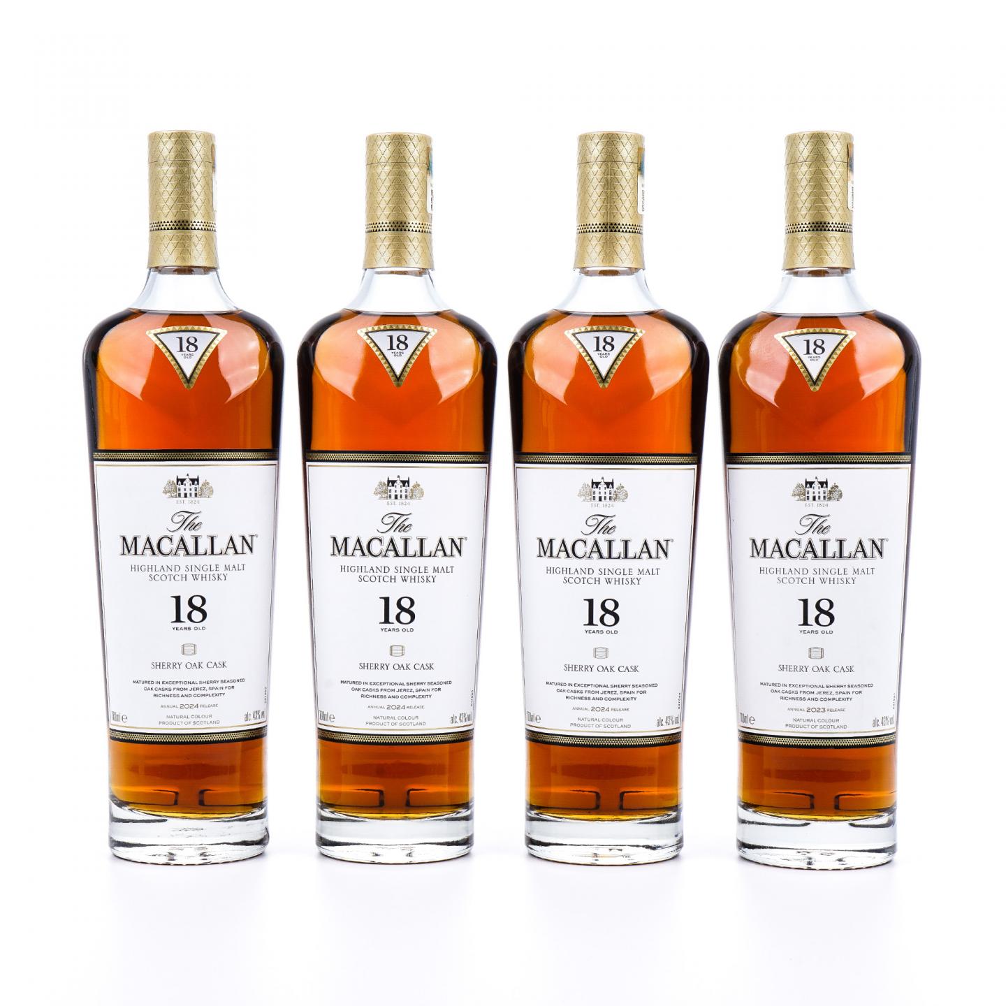 【附X光图】Macallan 麦卡伦 18年 2023/2024 雪莉桶 4瓶组