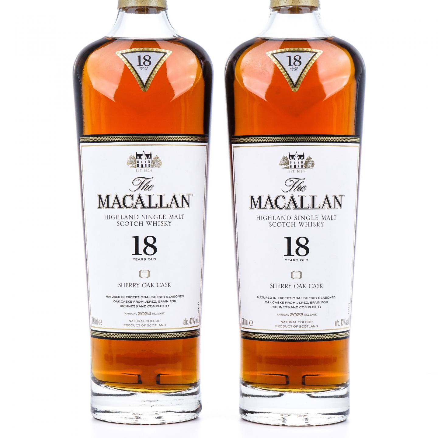 【附X光图】Macallan 麦卡伦 18年 2023/2024 雪莉桶 4瓶组