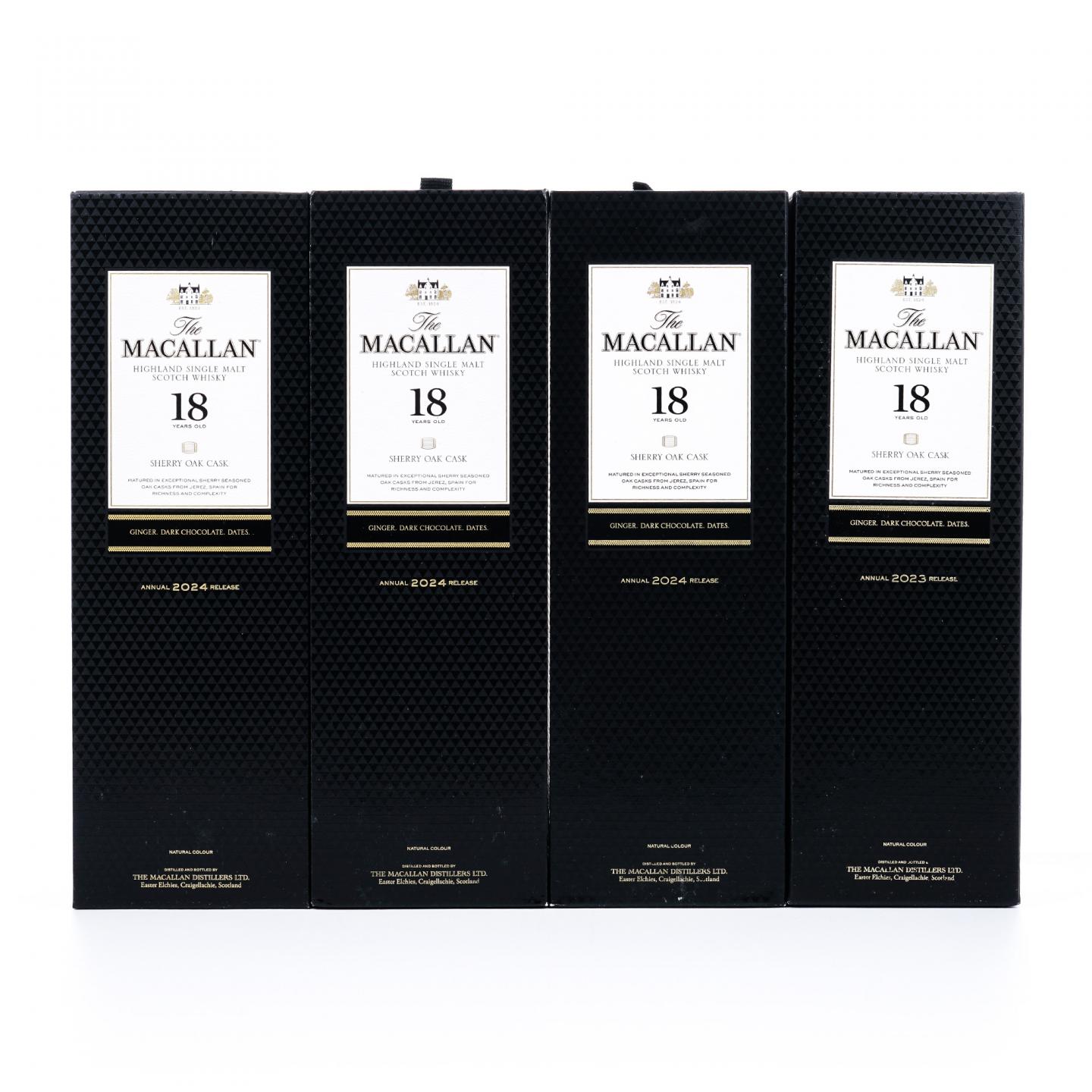 【附X光图】Macallan 麦卡伦 18年 2023/2024 雪莉桶 4瓶组