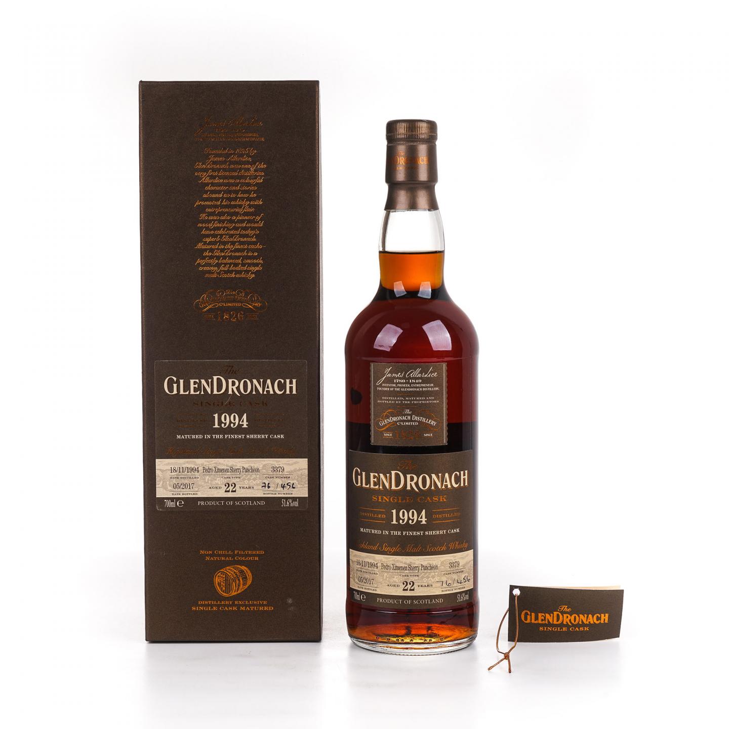 Glendronach 格兰多纳 22年 1994-2017 PX雪莉单桶#3379