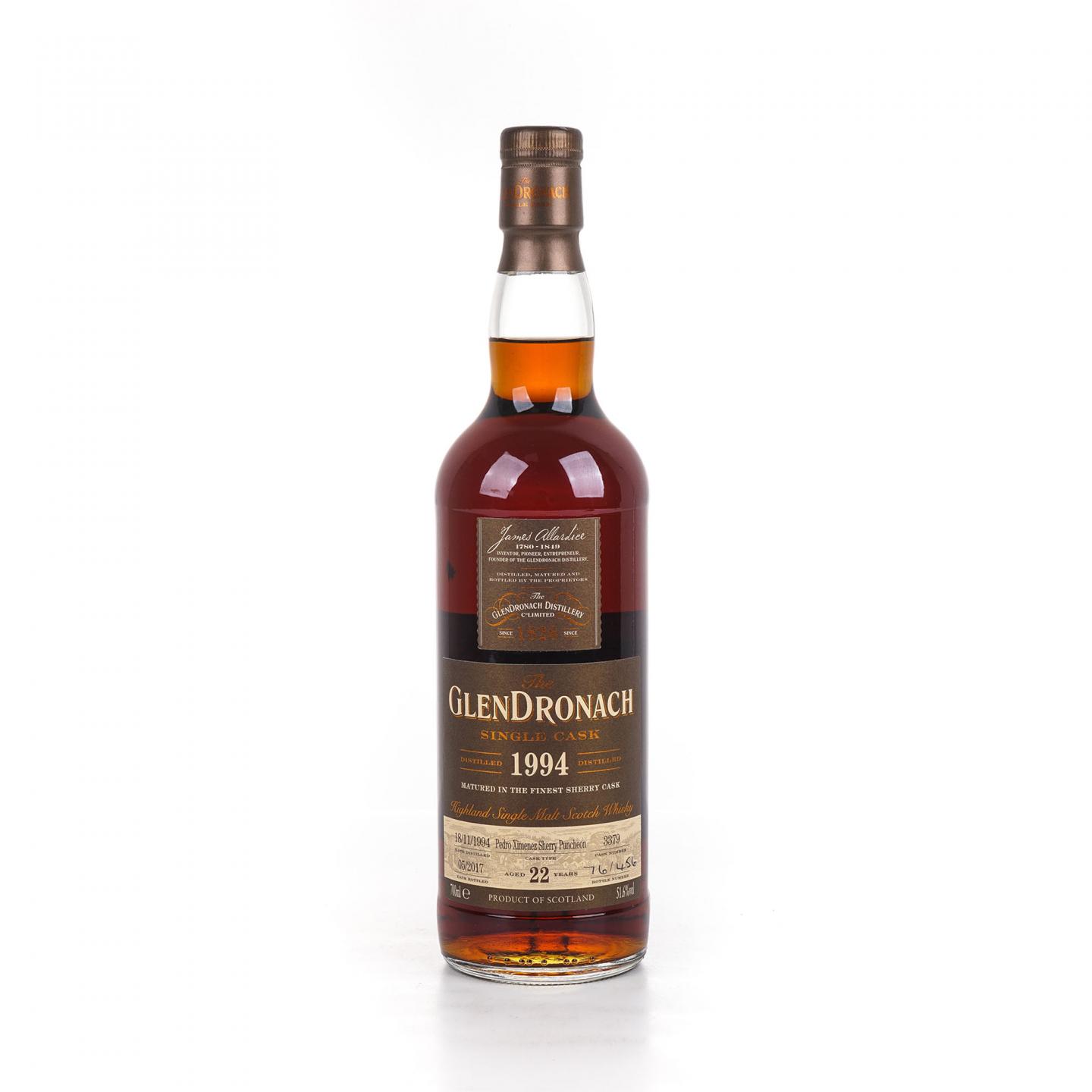 Glendronach 格兰多纳 22年 1994-2017 PX雪莉单桶#3379