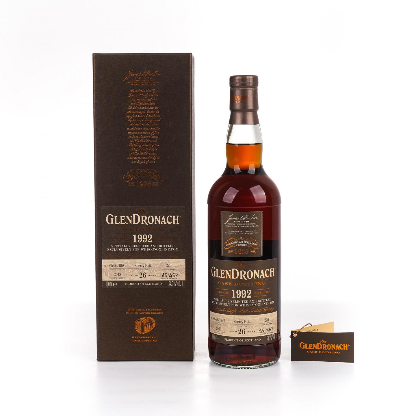 Glendronach 格兰多纳 26年 1992-2018 雪莉桶#220