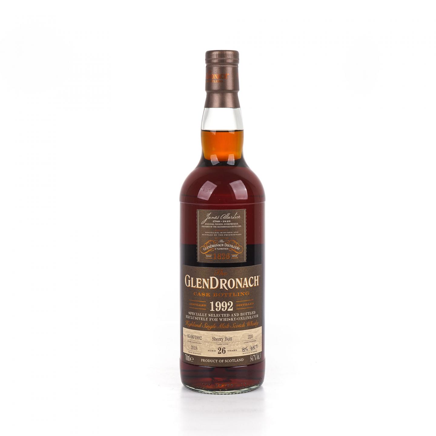 Glendronach 格兰多纳 26年 1992-2018 雪莉桶#220