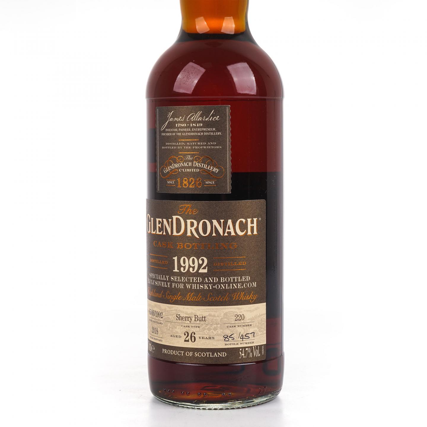 Glendronach 格兰多纳 26年 1992-2018 雪莉桶#220