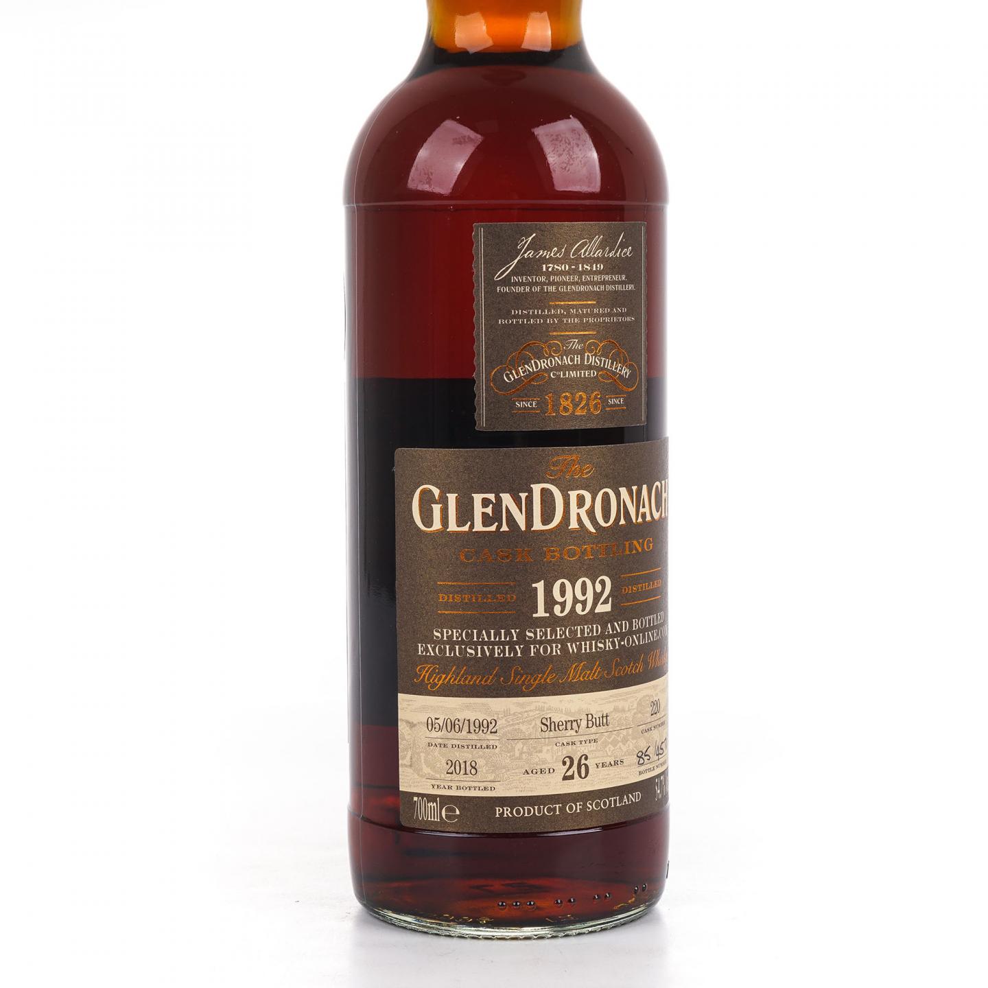 Glendronach 格兰多纳 26年 1992-2018 雪莉桶#220
