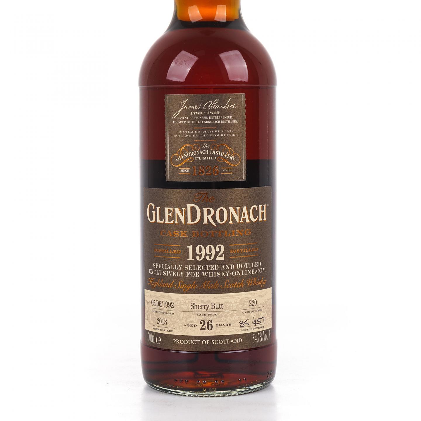 Glendronach 格兰多纳 26年 1992-2018 雪莉桶#220