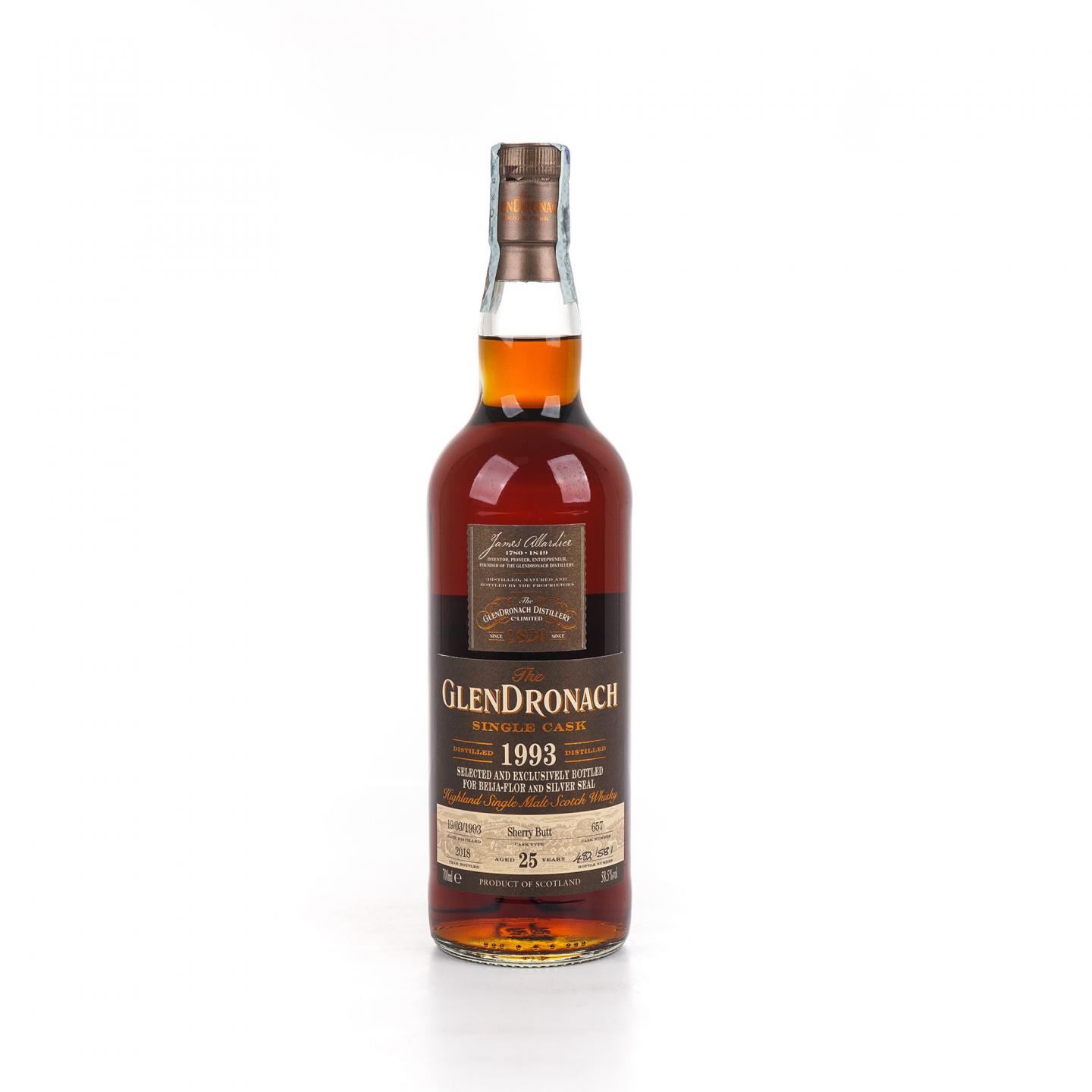 Glendronach 格兰多纳 25年 1993-2018 雪莉桶#657