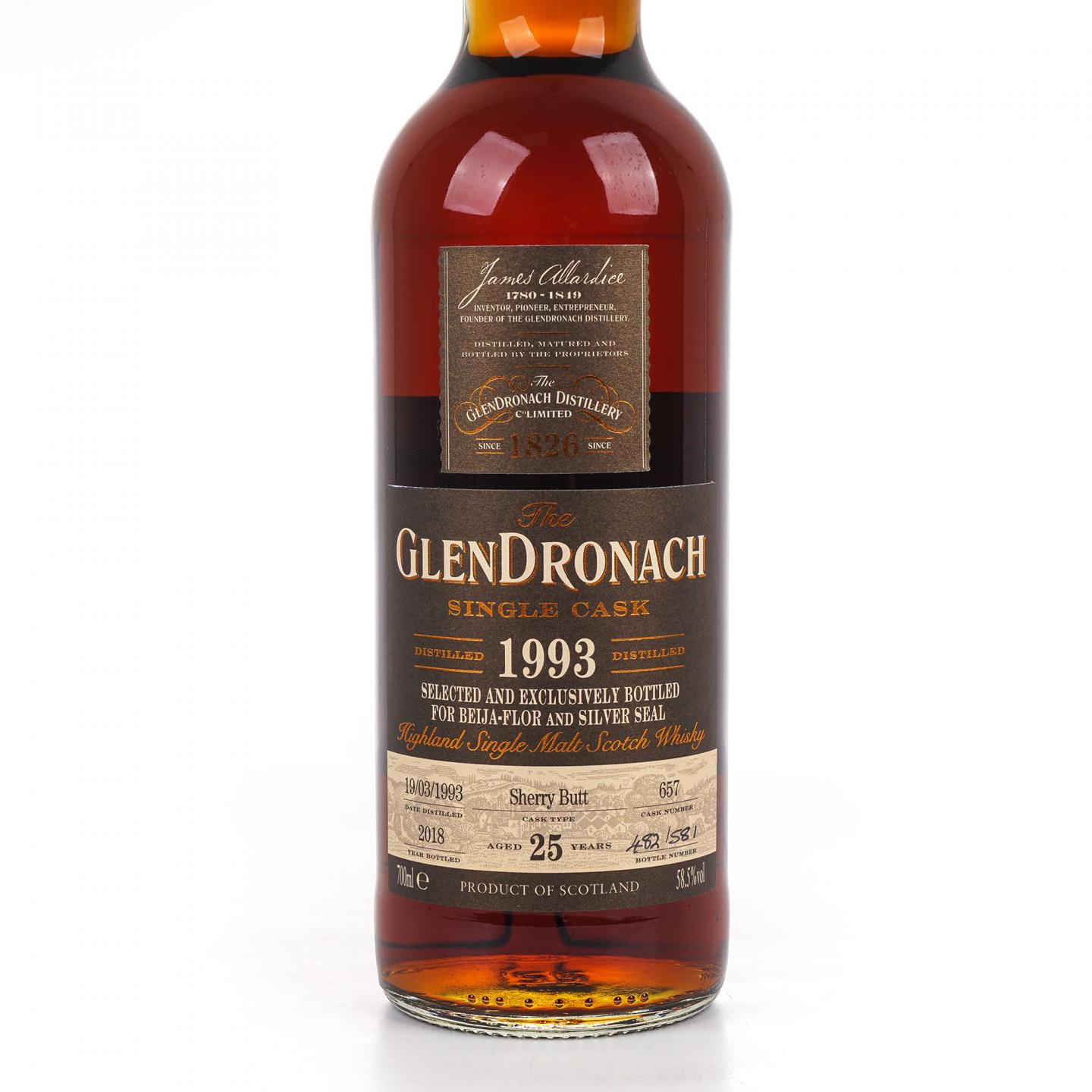 Glendronach 格兰多纳 25年 1993-2018 雪莉桶#657