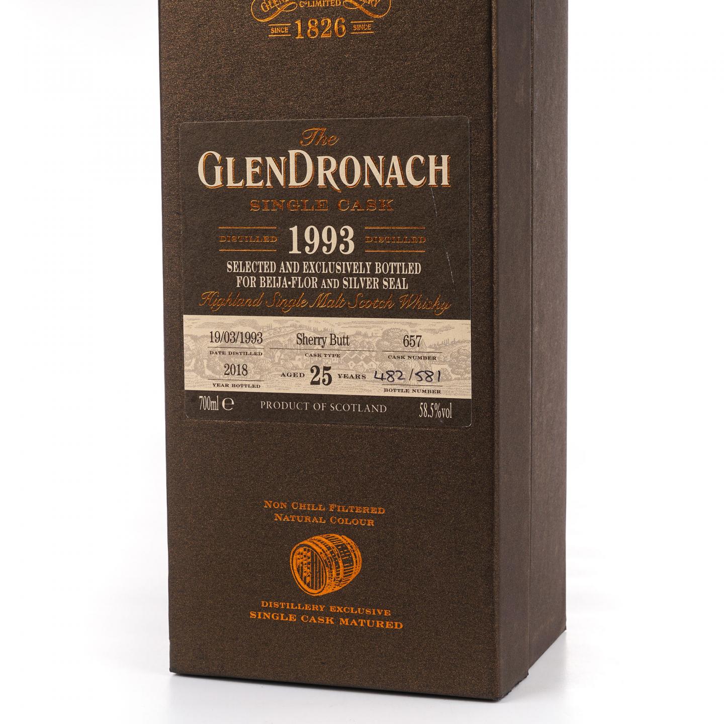 Glendronach 格兰多纳 25年 1993-2018 雪莉桶#657