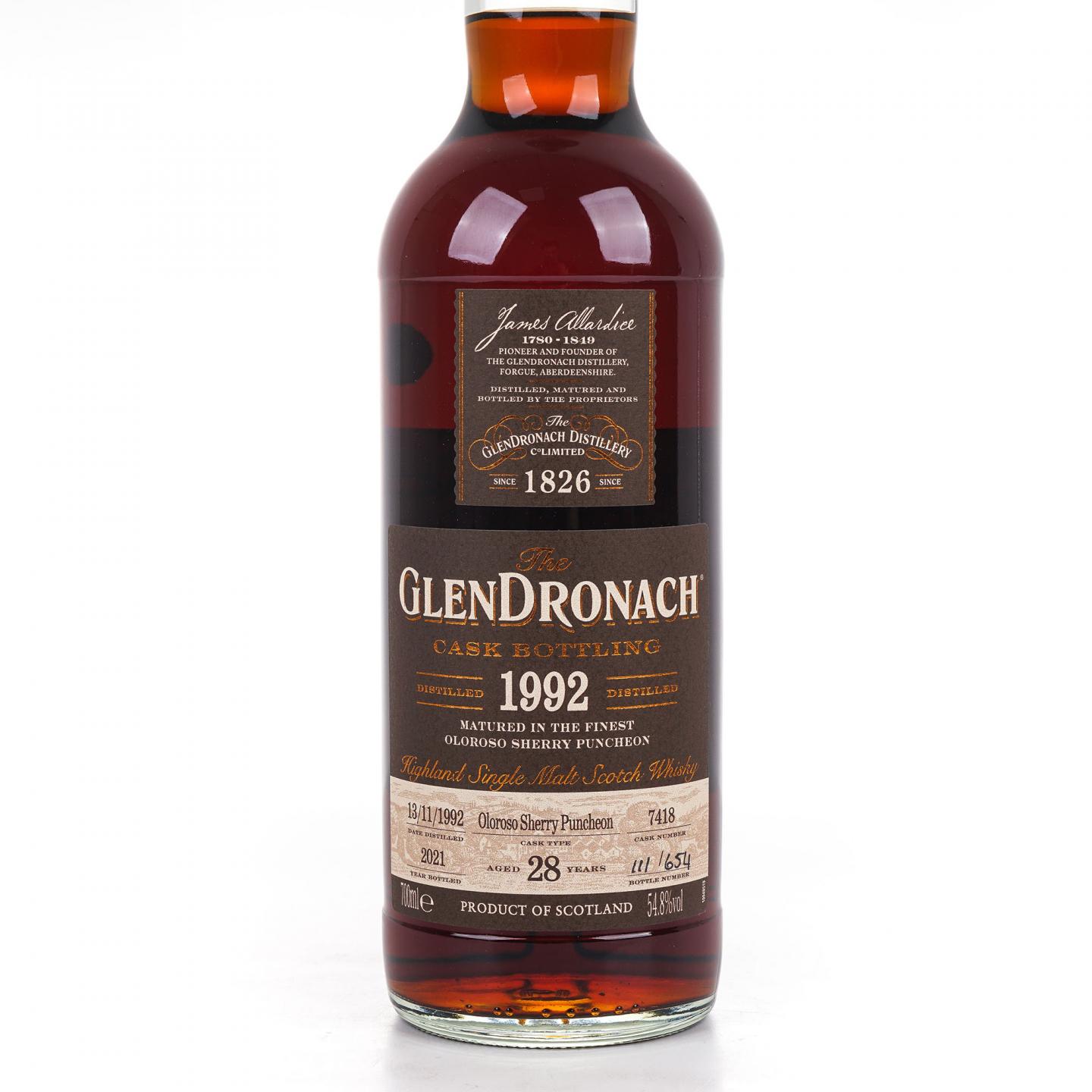 Glendronach 格兰多纳 28年 1992-2021 雪莉桶#7418