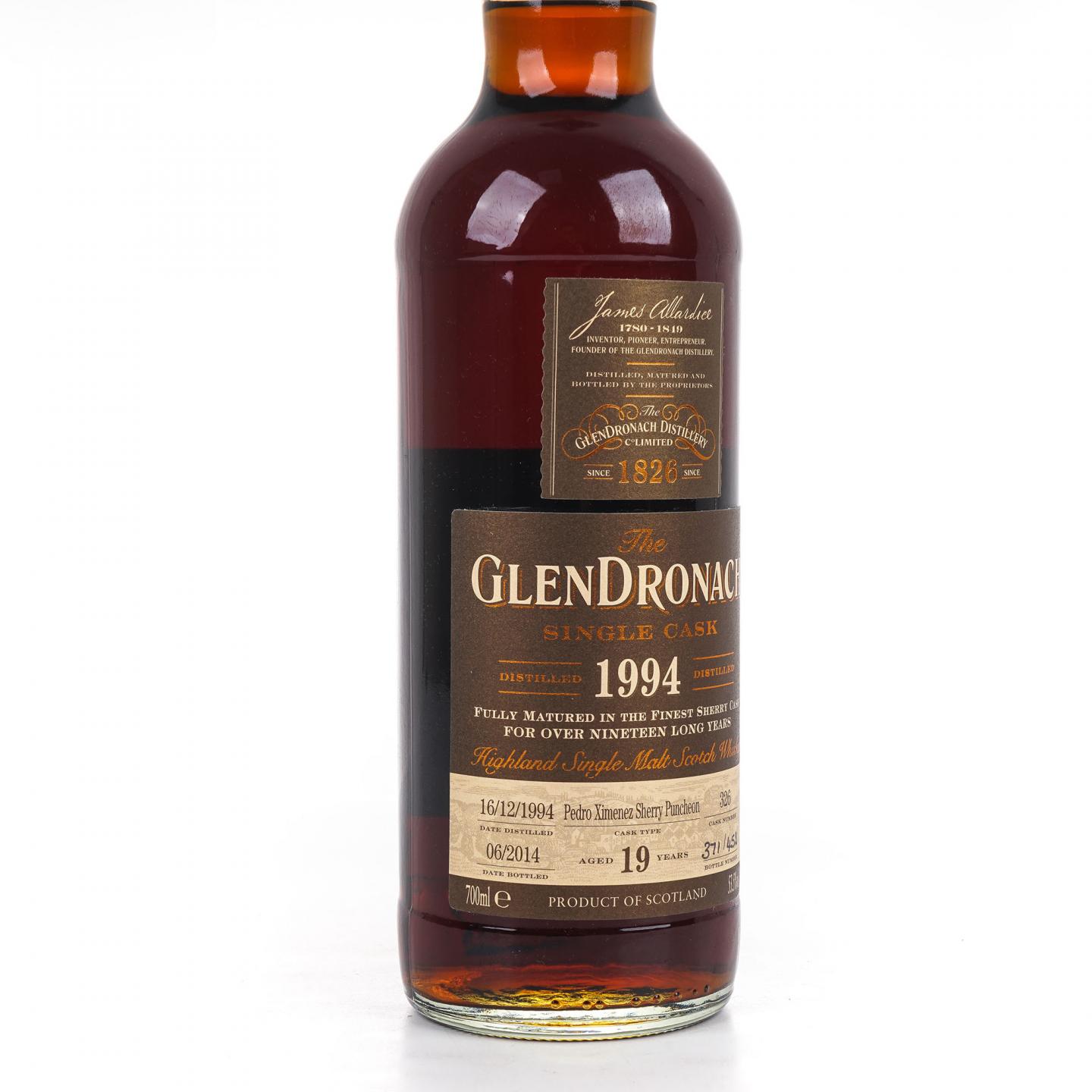 Glendronach 格兰多纳 19年 1994-2014 雪莉单桶#326