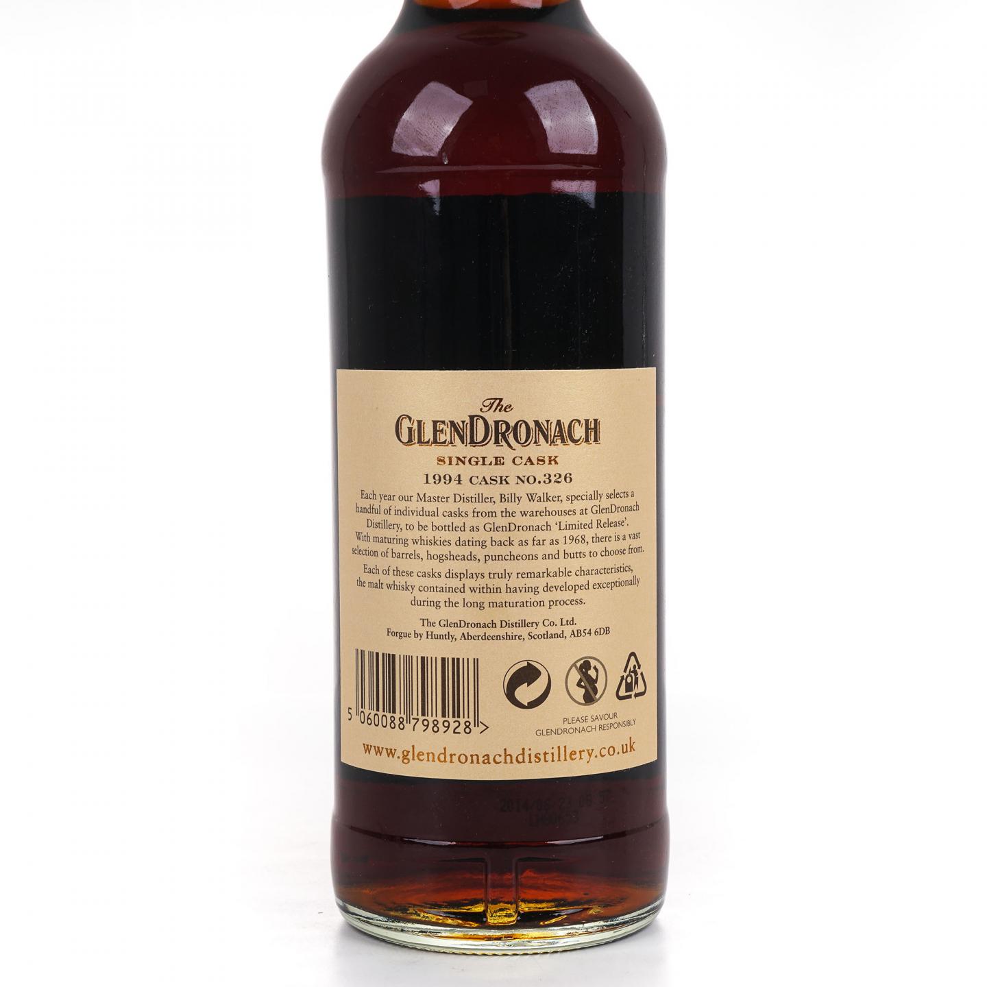 Glendronach 格兰多纳 19年 1994-2014 雪莉单桶#326