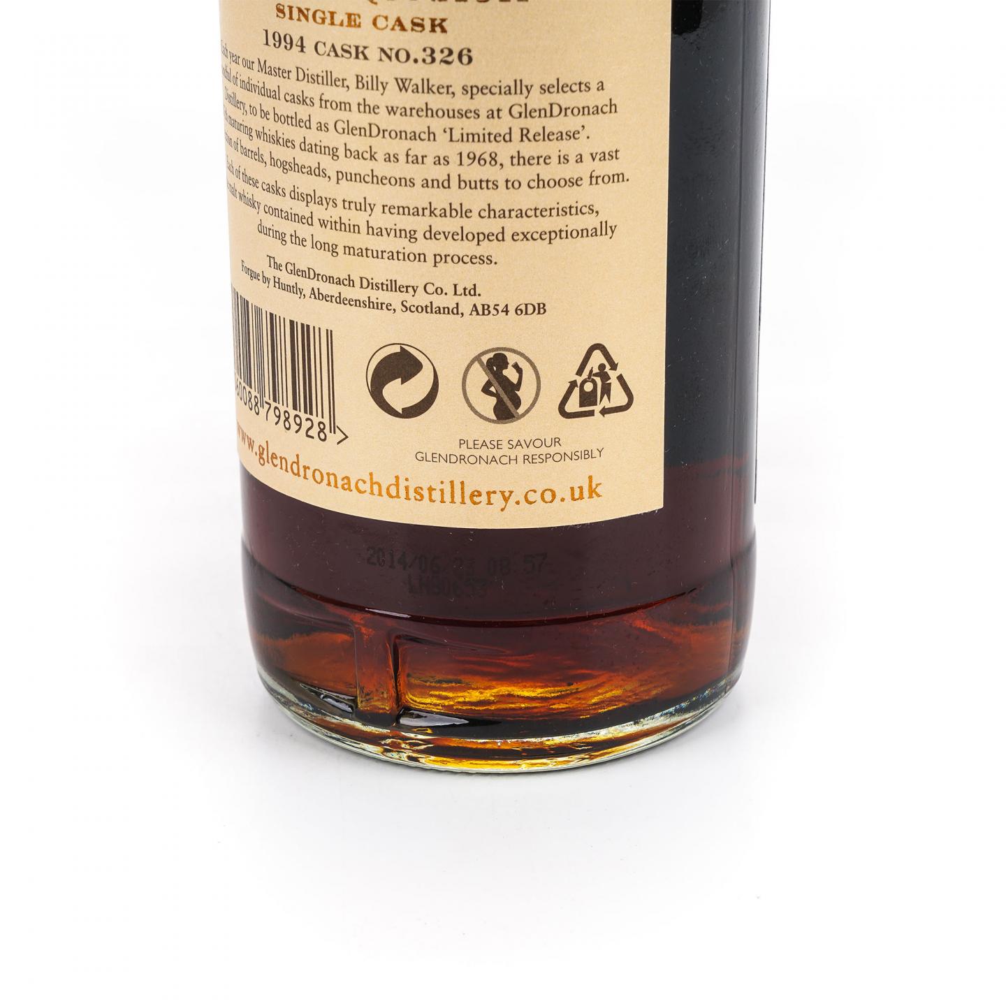 Glendronach 格兰多纳 19年 1994-2014 雪莉单桶#326