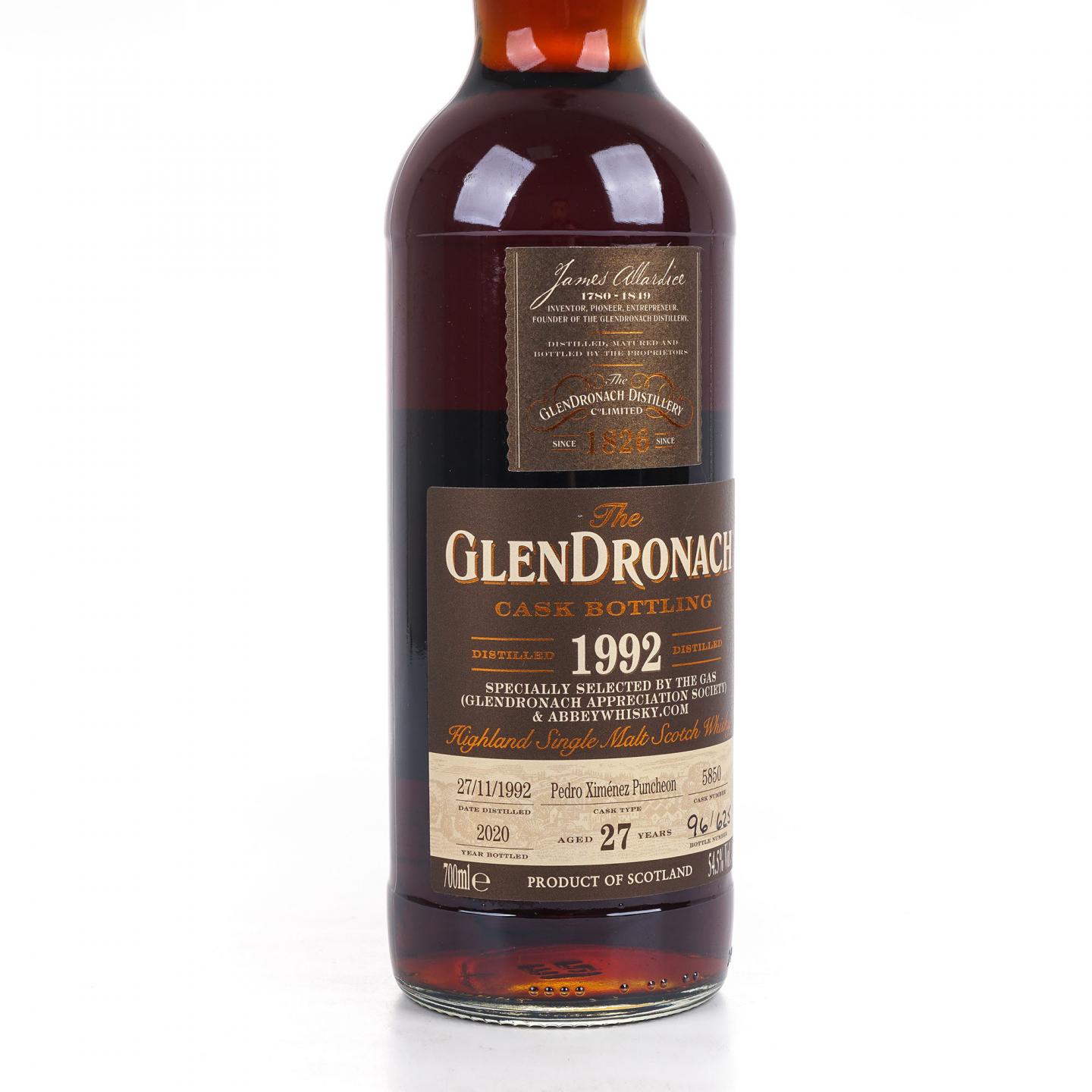 Glendronach 格兰多纳 27年 1992-2020 雪莉桶#5850