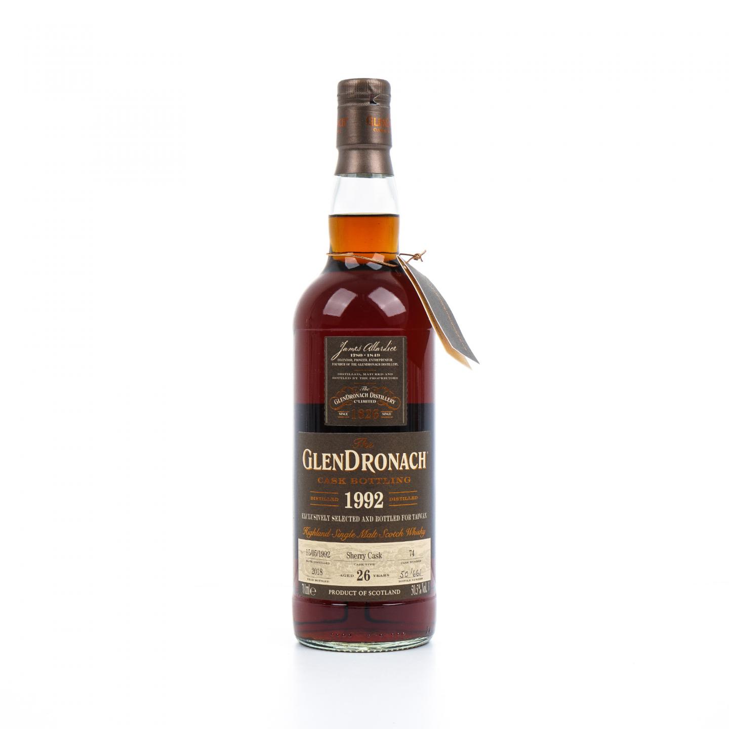 Glendronach 格兰多纳 26年 1992-2018 雪莉单桶#74