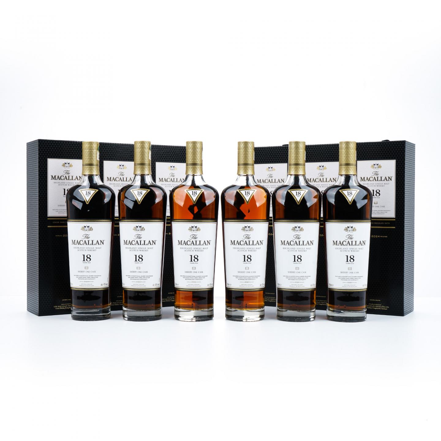 【附X光图】Macallan 麦卡伦 18年 2024 雪莉桶 6瓶组