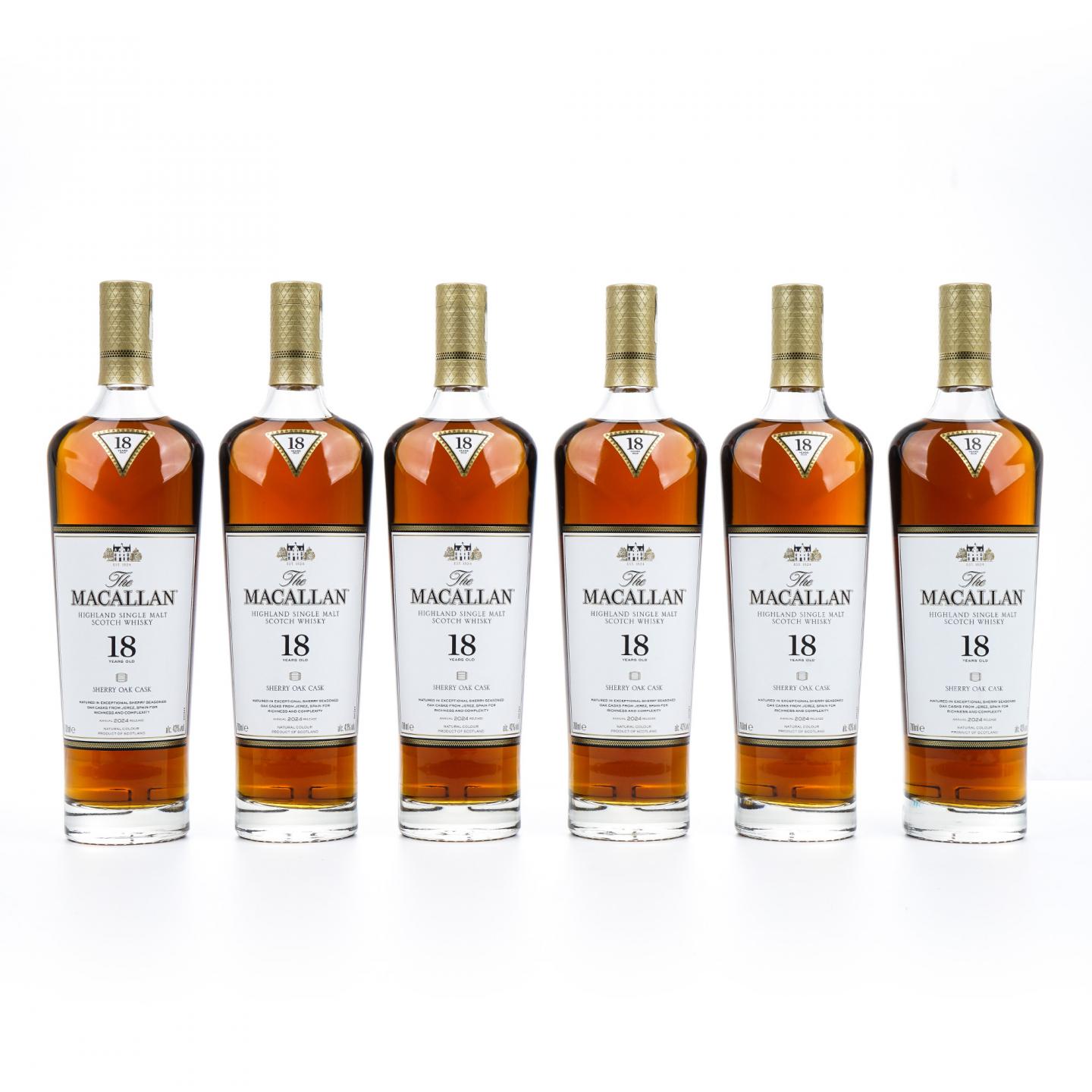 【附X光图】Macallan 麦卡伦 18年 2024 雪莉桶 6瓶组