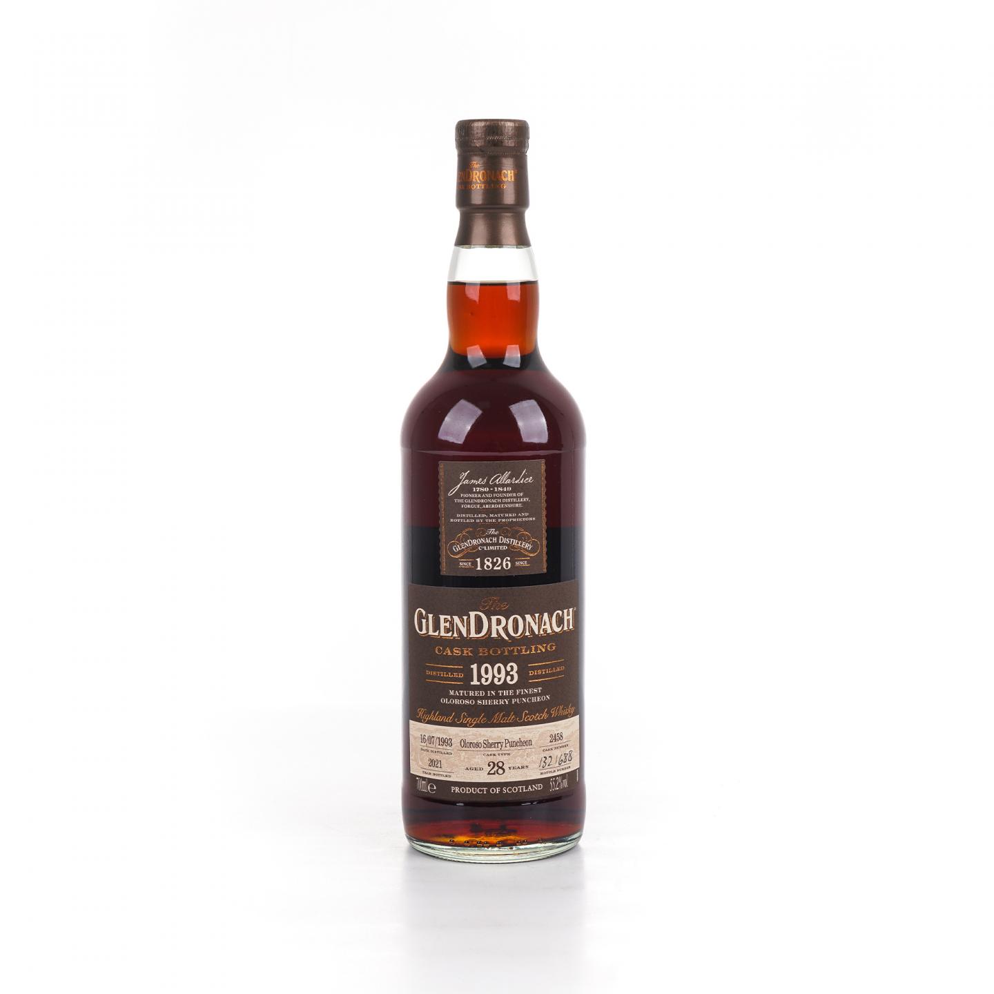 Glendronach 格兰多纳 28年 1993-2021 雪莉桶#2458