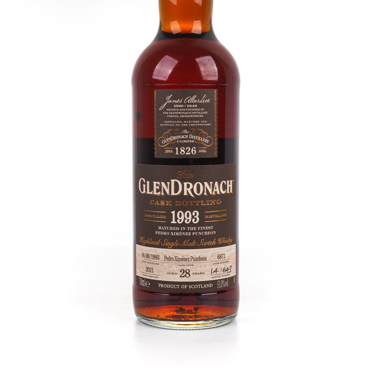 Glendronach 格兰多纳 28年 1993-2021 雪莉桶#6871