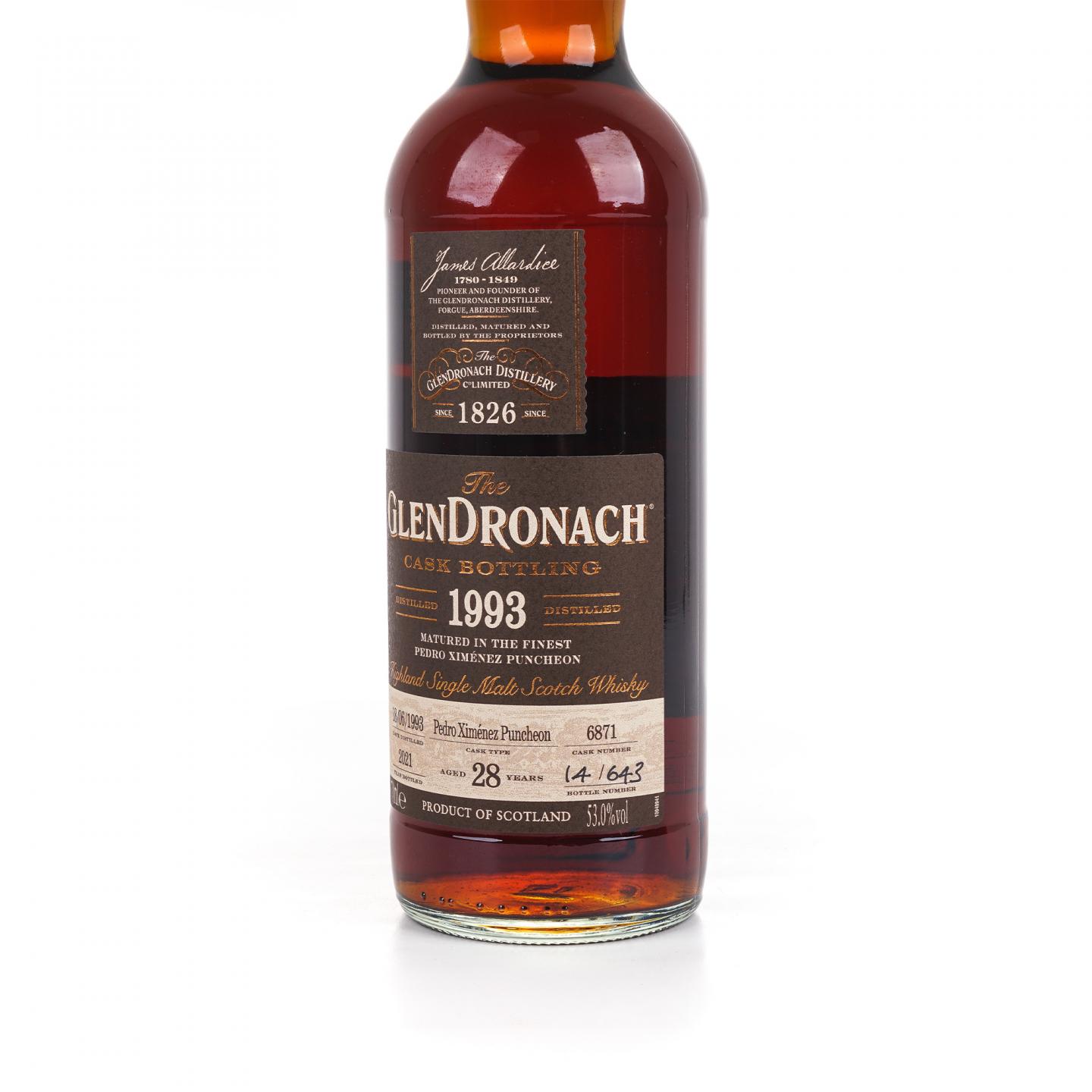 Glendronach 格兰多纳 28年 1993-2021 雪莉桶#6871