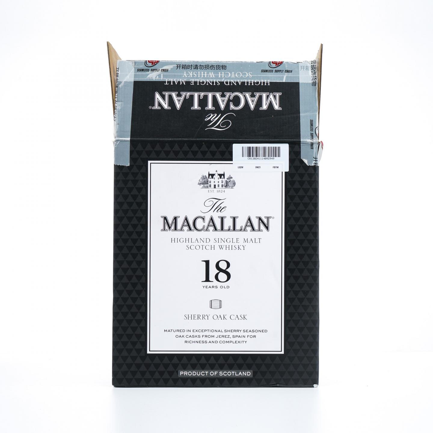 【附X光图】Macallan 麦卡伦 18年 2024 雪莉桶 700ml*6