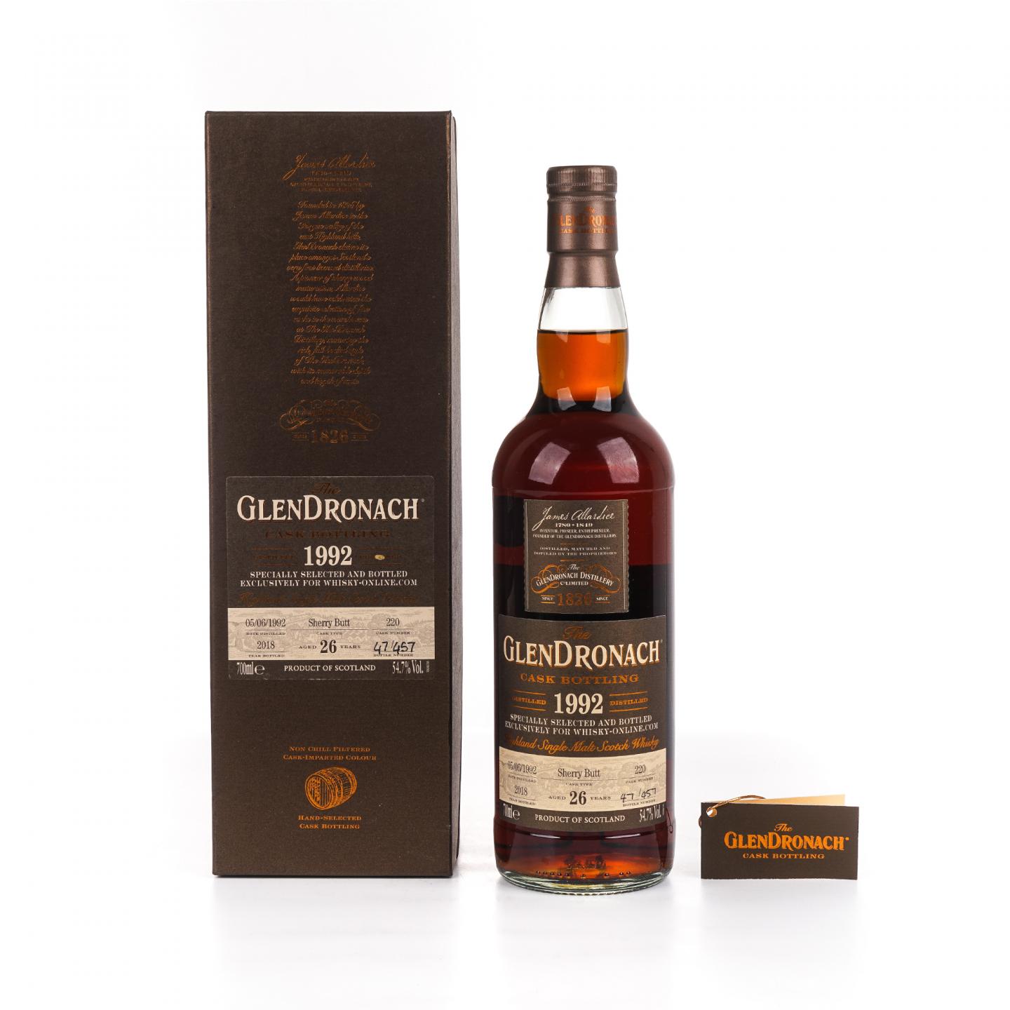 Glendronach 格兰多纳 26年 1992-2018 雪莉桶#220