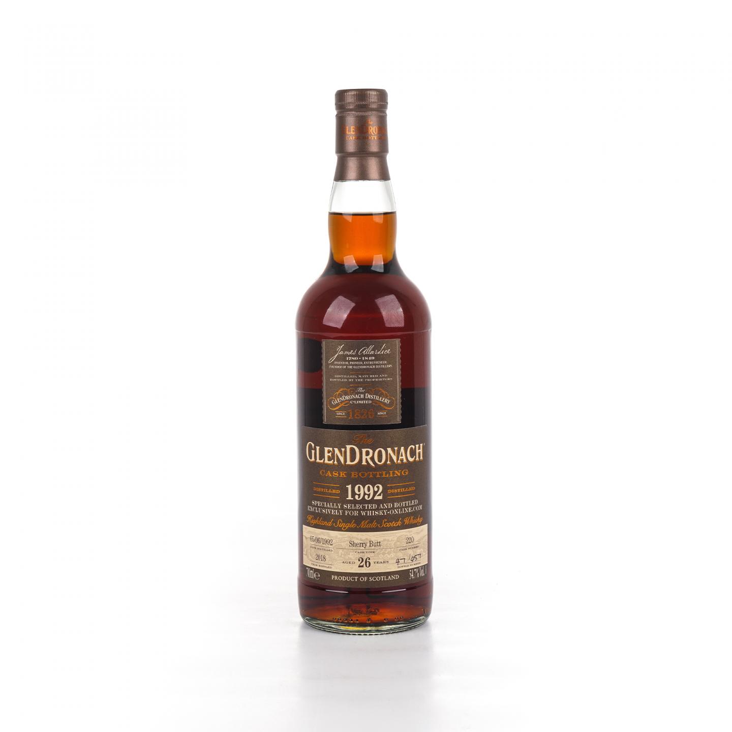 Glendronach 格兰多纳 26年 1992-2018 雪莉桶#220