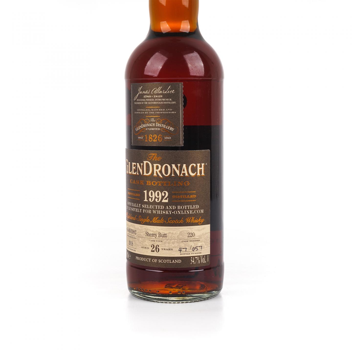 Glendronach 格兰多纳 26年 1992-2018 雪莉桶#220