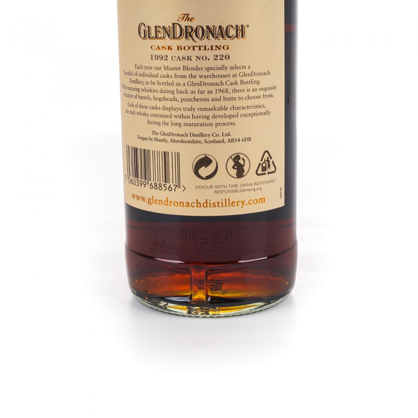 Glendronach 格兰多纳 26年 1992-2018 雪莉桶#220