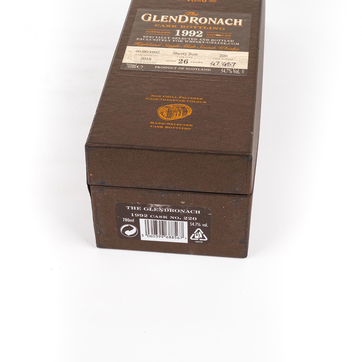 Glendronach 格兰多纳 26年 1992-2018 雪莉桶#220