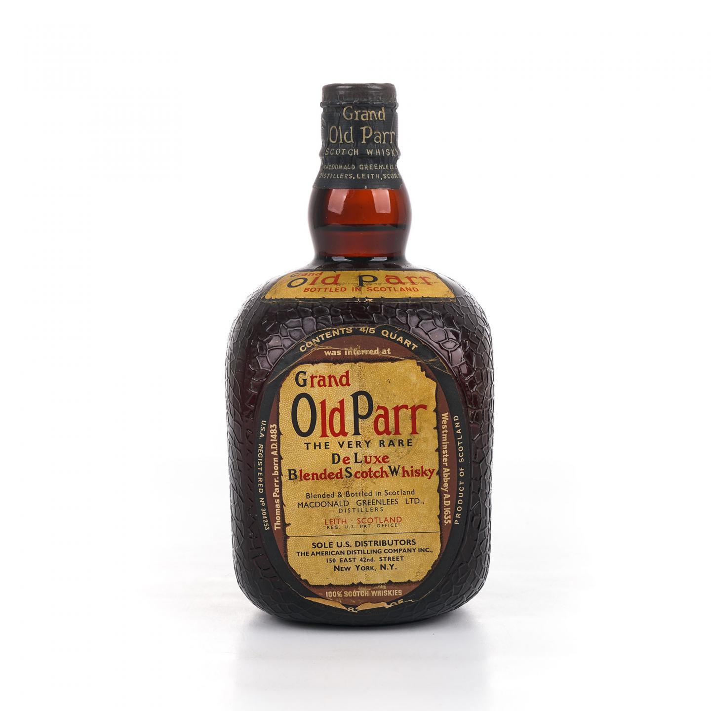 Grand Old Parr 调和 弹弓头 De Luxe Scotch Whisky
