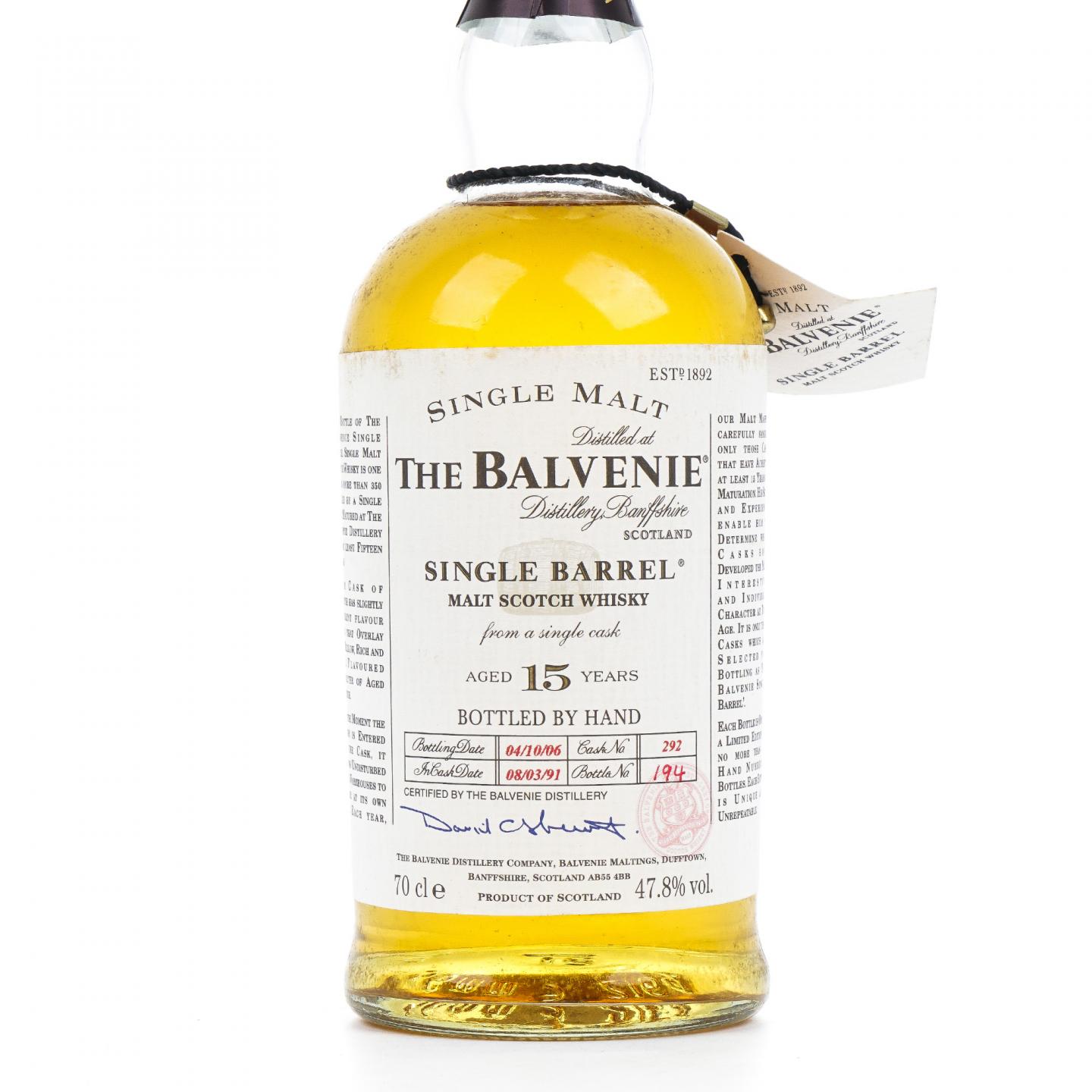 Balvenie 百富 15年 1991-2006 单桶#292