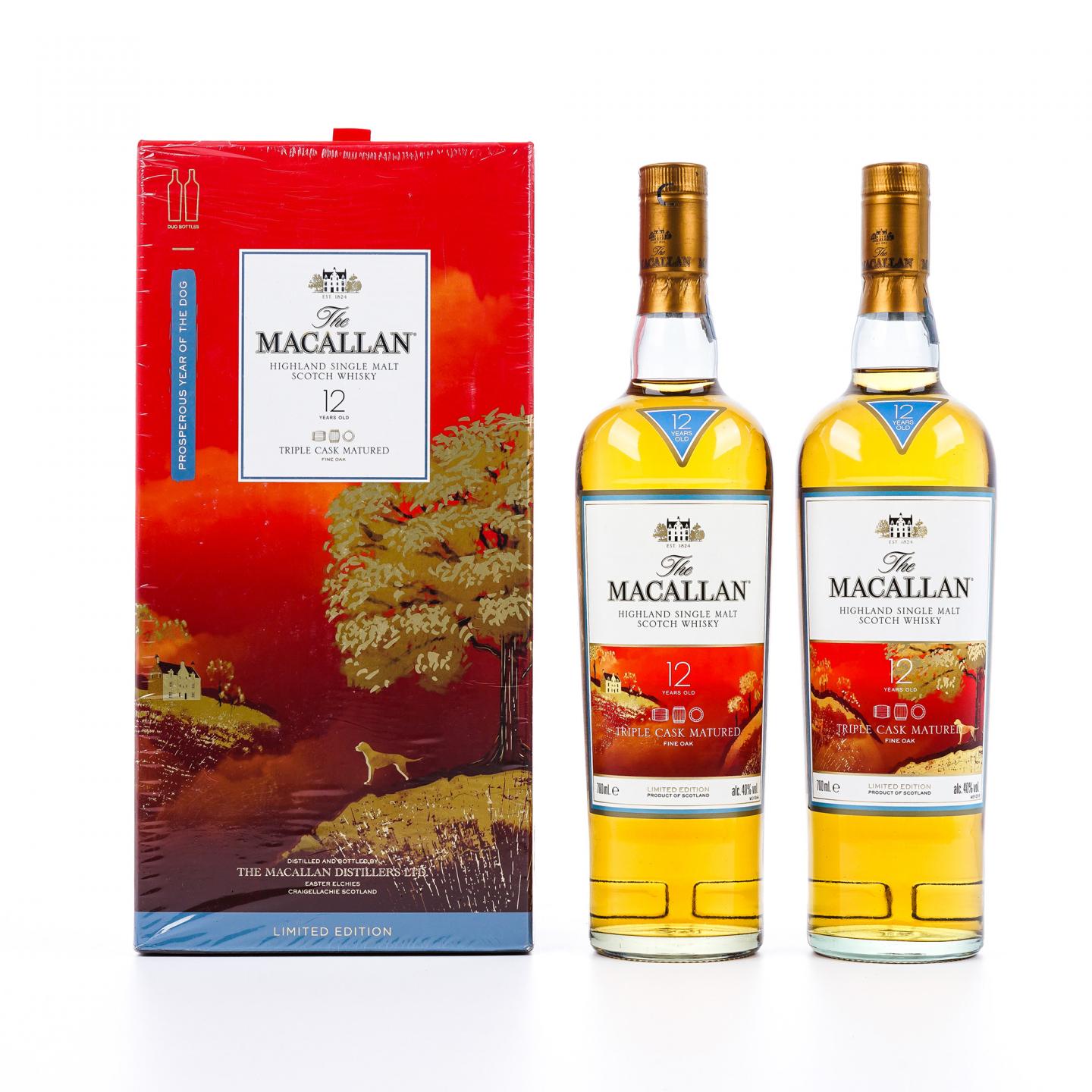 Macallan 麦卡伦 12年 黄金三桶 狗年限定 2支组