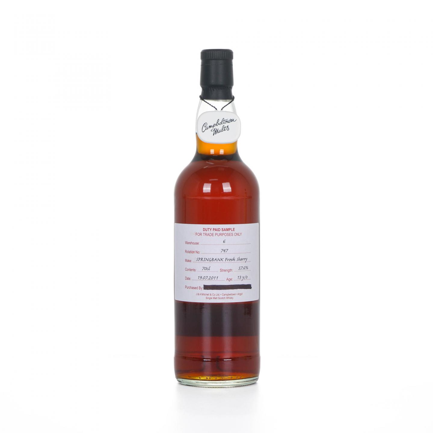 Springbank 云顶 13年 2011 完税瓶