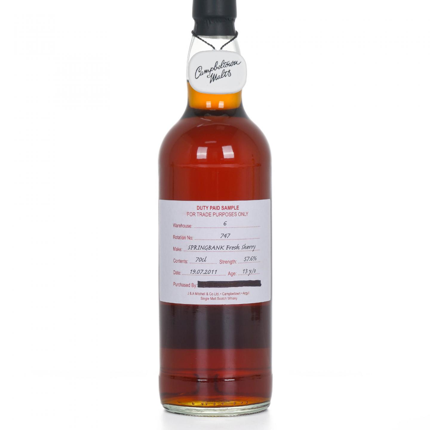 Springbank 云顶 13年 2011 完税瓶