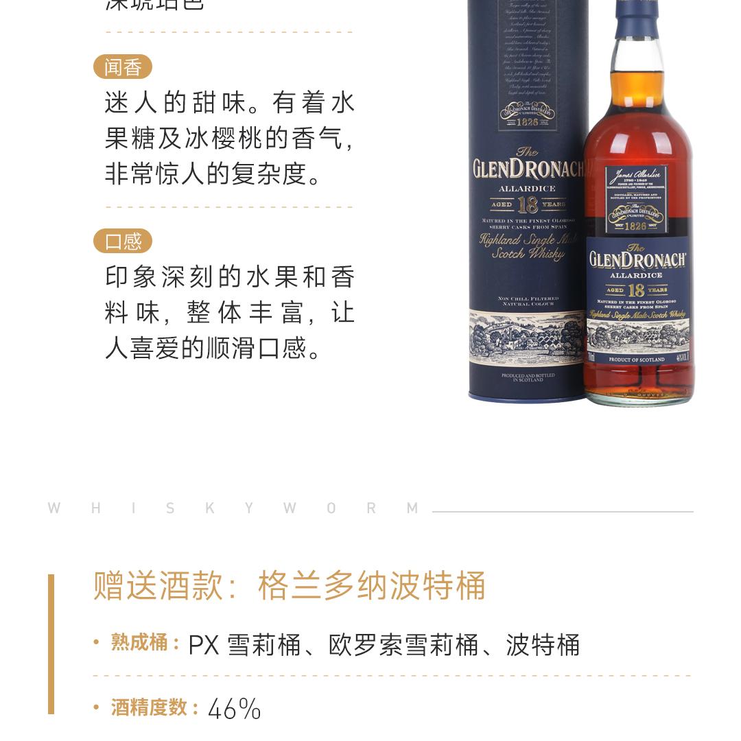 【赠多纳波特桶】Glendronach 格兰多纳年份套装12年/15年/18年单一麦芽威士忌