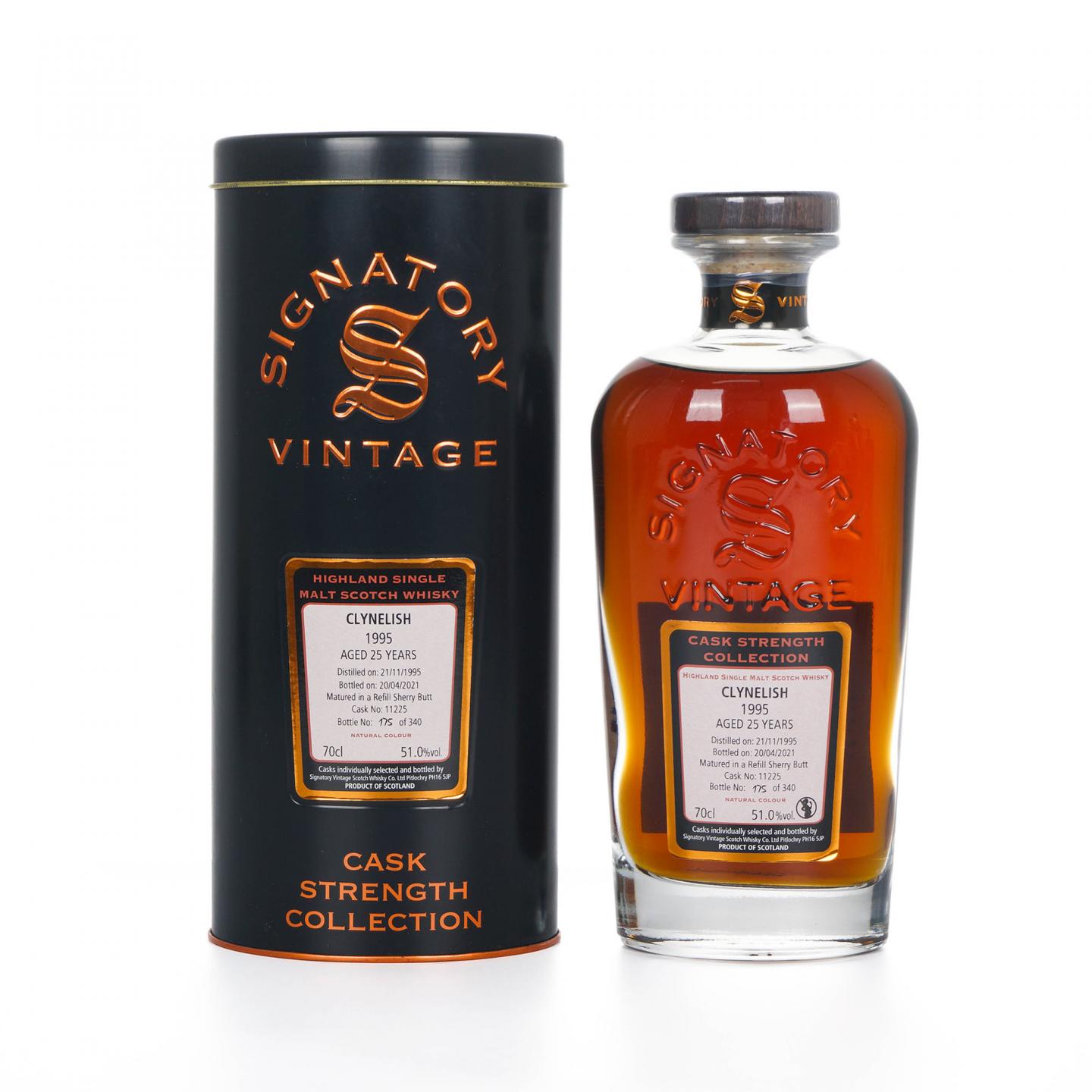 Clynelish 克里尼利基 25年 1995-2021 SV 雪莉桶#11225 桶强