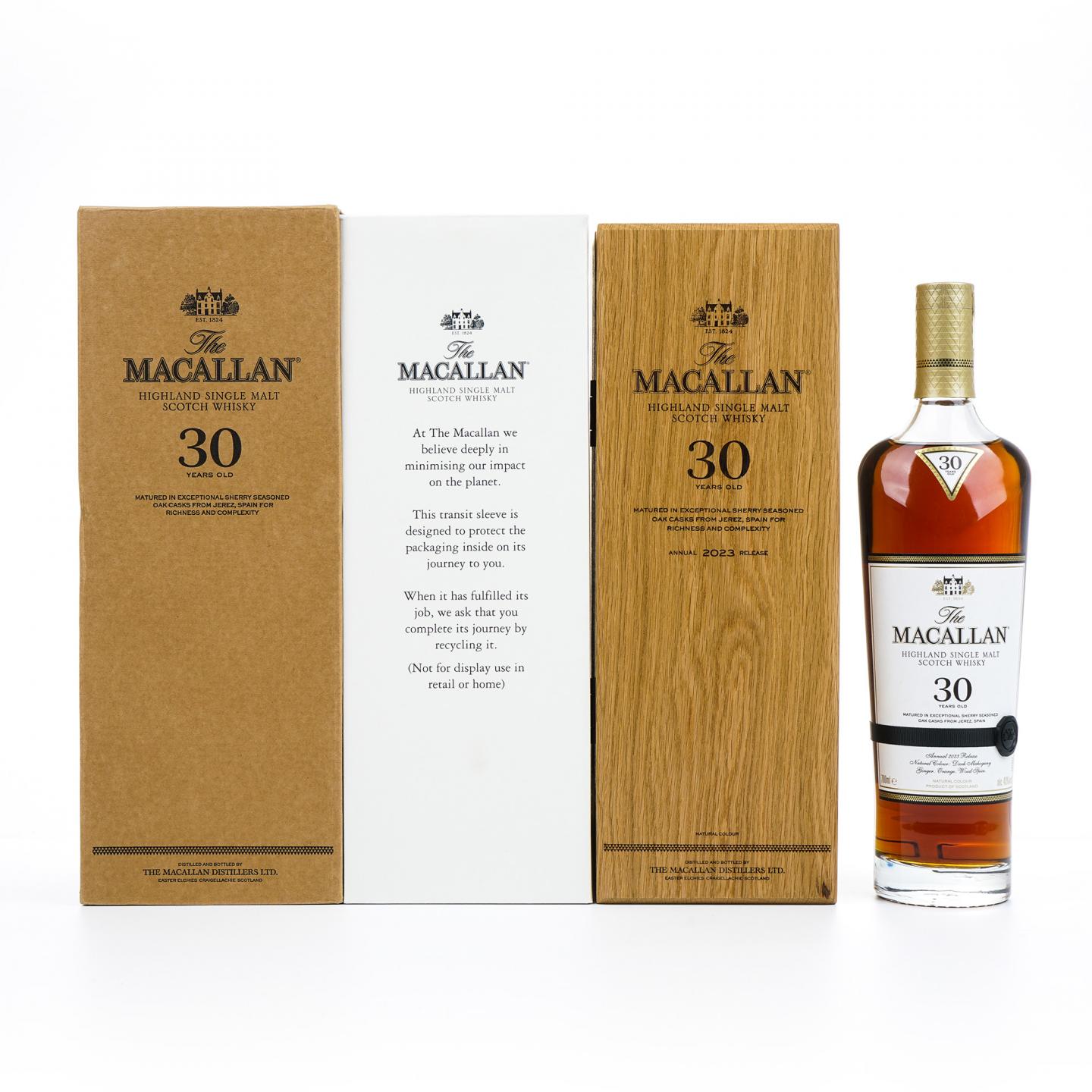 【附X光图】Macallan 麦卡伦 30年 2023 雪莉桶 黑腰带 木盒