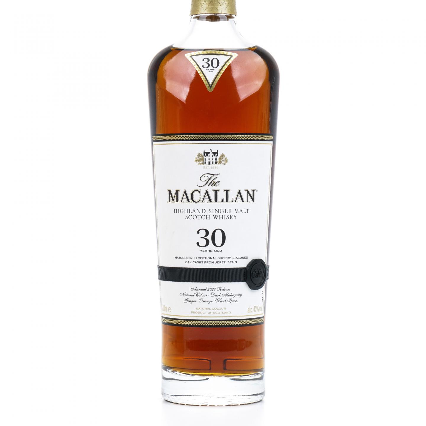 【附X光图】Macallan 麦卡伦 30年 2023 雪莉桶 黑腰带 木盒