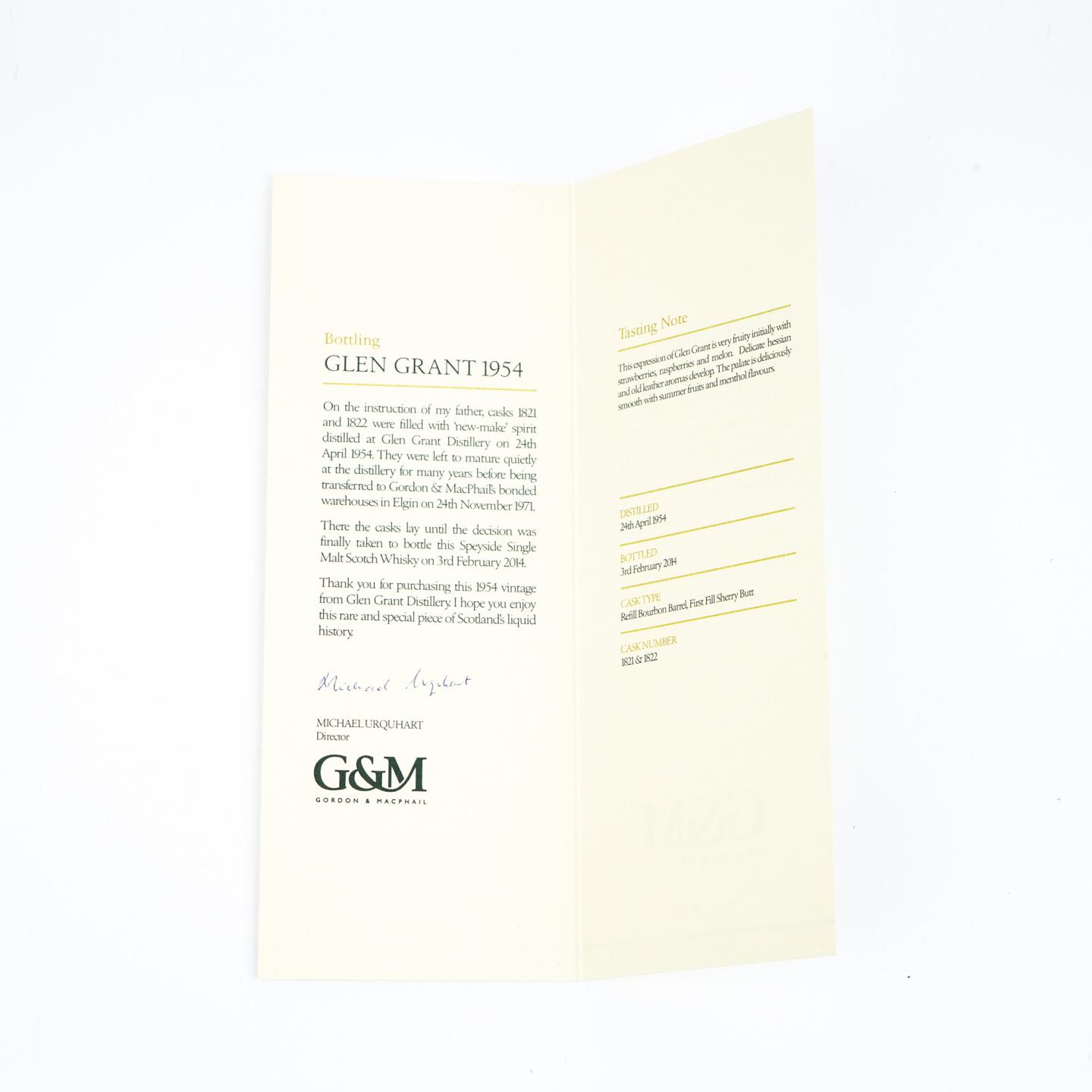 Glen Grant 格兰冠 59年 1954-2014 GM