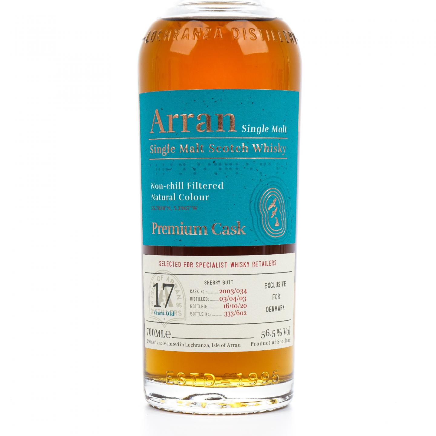 Arran 艾伦 17年 2003-2020 丹麦特供 雪莉桶#2003/034