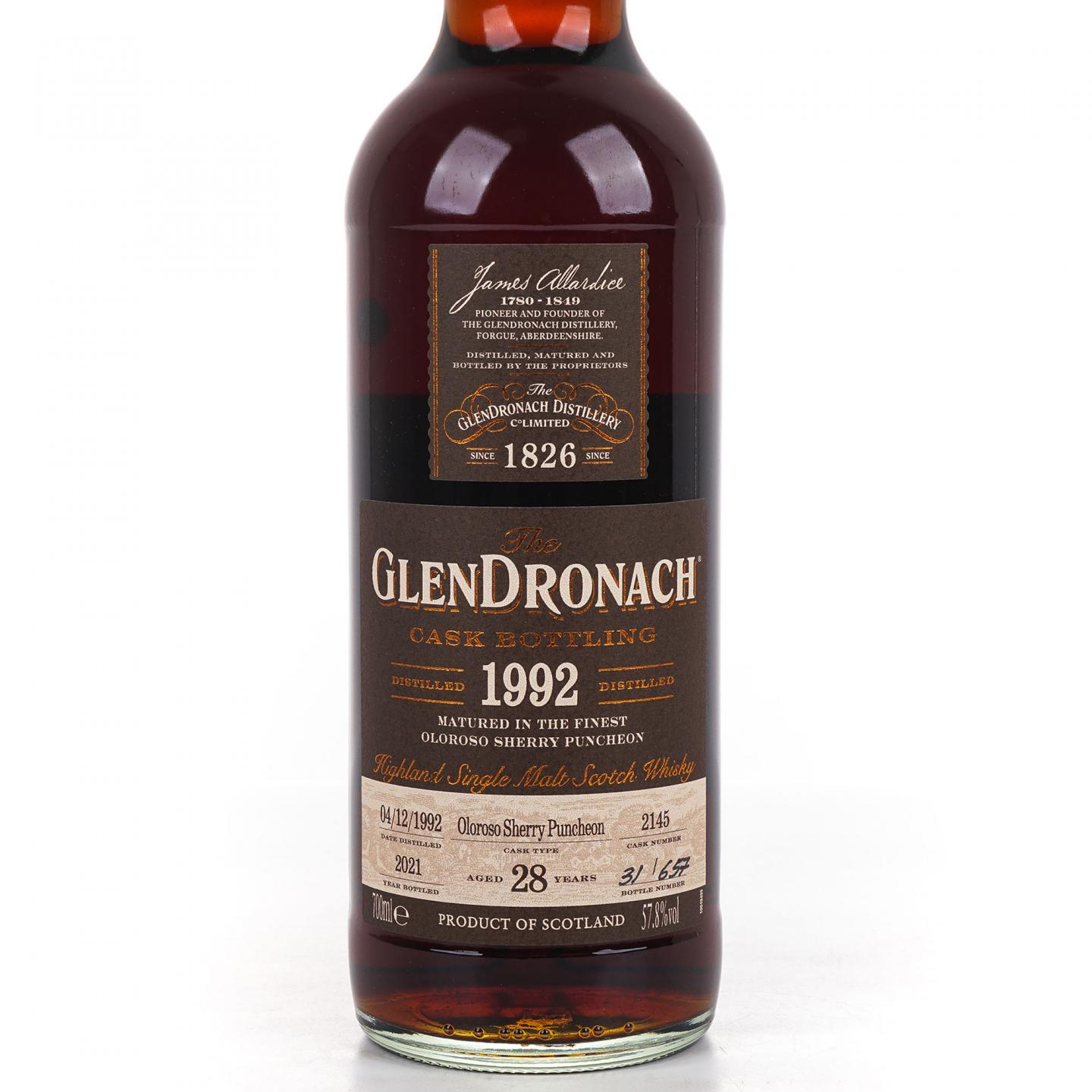 Glendronach 格兰多纳 28年 1992-2021 雪莉桶#2145