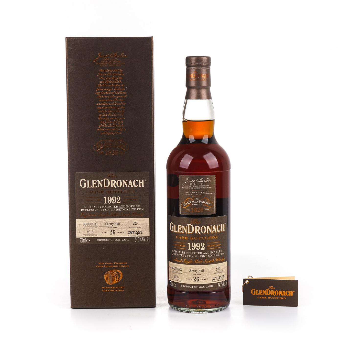 Glendronach 格兰多纳 26年 1992-2018 雪莉桶#220